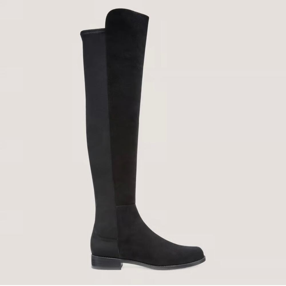 Stuart Weitzman 5050 Black Suede Over-The-Knee Boots